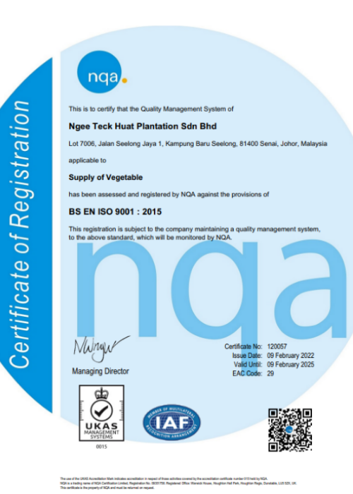 ISO9001 - Ngee Teck Huat Plantation Sdn Bhd (NQA)